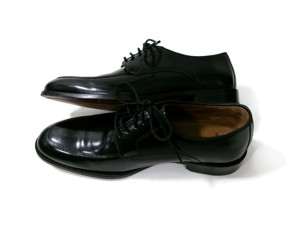 Johnston & Murphy Mens Black Shoes Size 8 D Bradford Moc Toe Oxford Sheepskin