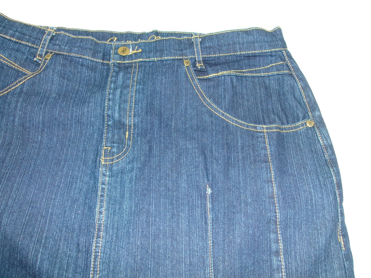 Womens Jamie NICOLE Denim Jean Skirt Long Slight Flare Some Distress  Size 16