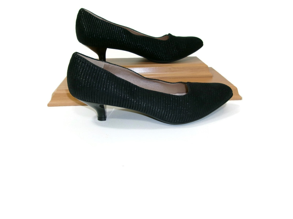Beautifeel Womens Mistique Black Leather  Kitten Heel Shoes Size US 8-8.5 EU 39
