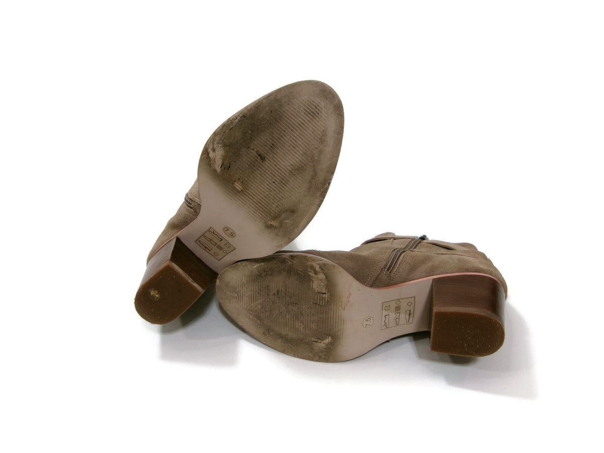Sole/Society Womens Suede Boots Booties Shoes Size 7.5 Short Neutral Khaki Beige