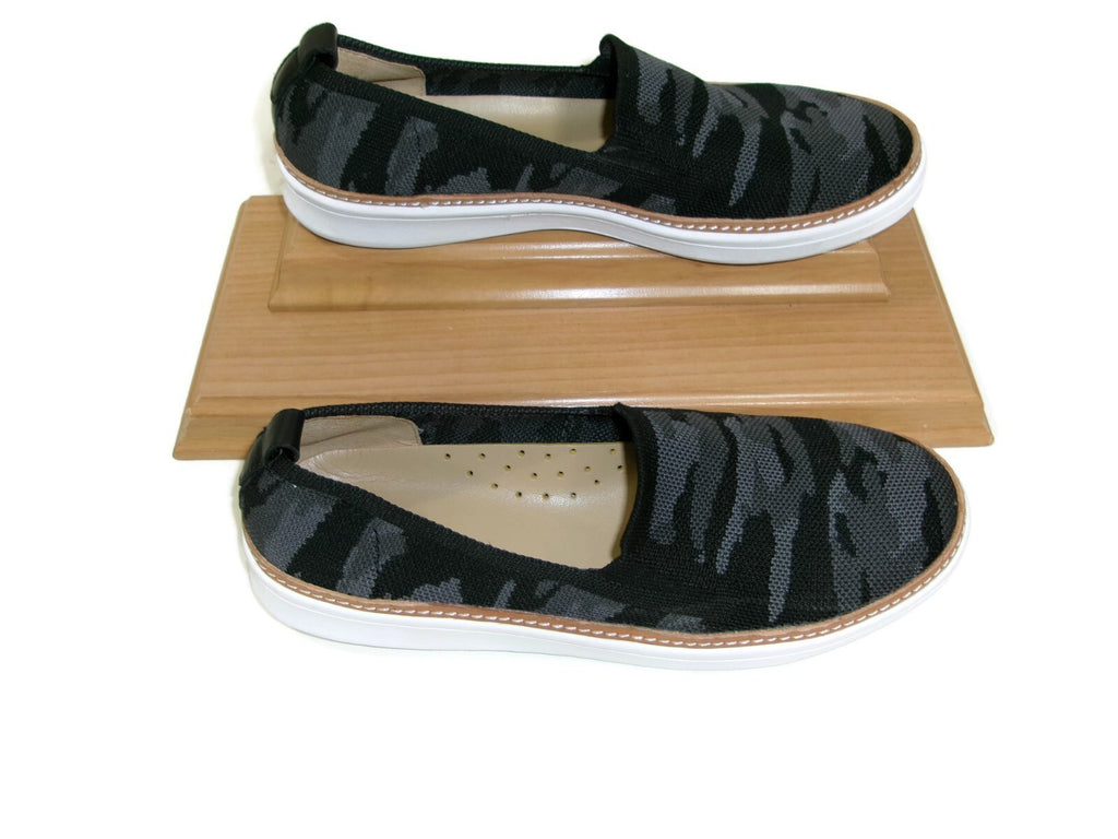 Talbots Womens Brittany Knit Black & Grey Slip On Camouflage Shoes Size 9.5 M