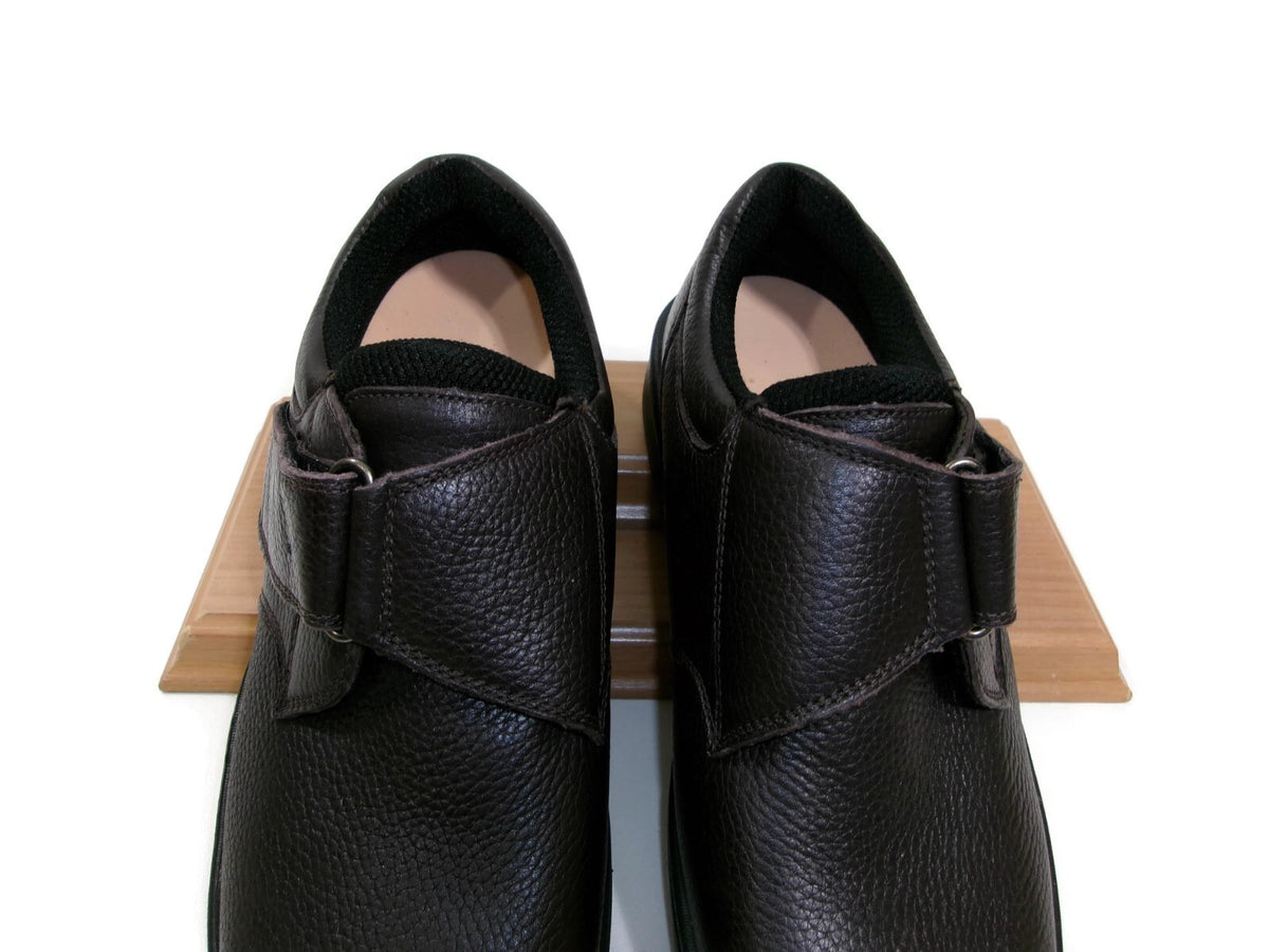 Orthofeet Mens Brown Textured Leather Orthopedic Shoes Size 10 D Slip Ons