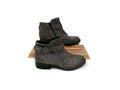 Womens BORN Gray Leather Distressed Short Ankle Boots Shoes Size 7 M Side Zip