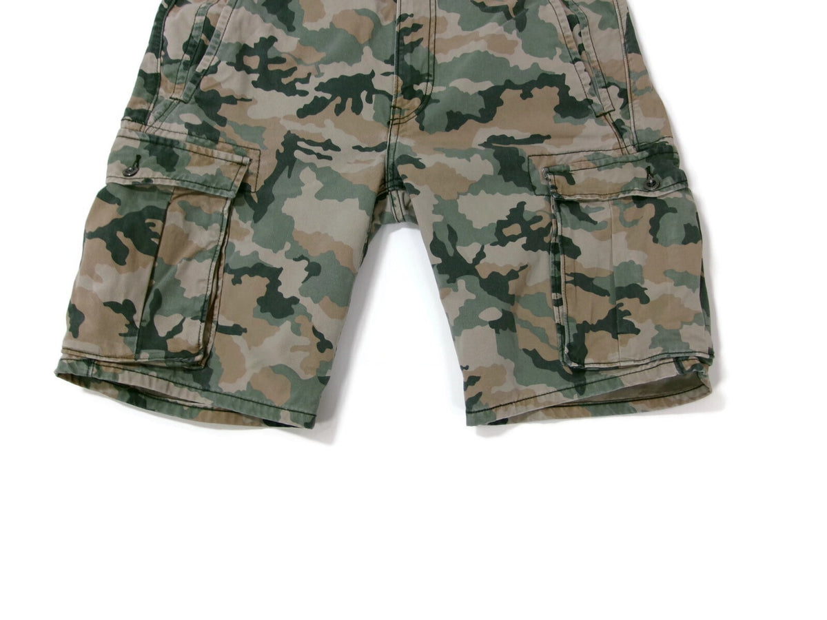 Mens Levi's Cargo Shorts Size 32 Camouflage Army Green  Khaki Multi Pockets