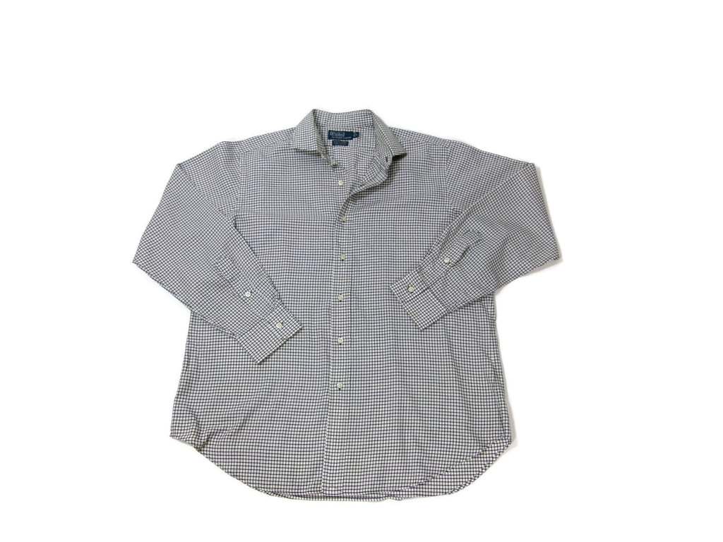 Mens Polo Ralph Lauren Shirt Size L Large Black Cream  Gingham Estate Sport