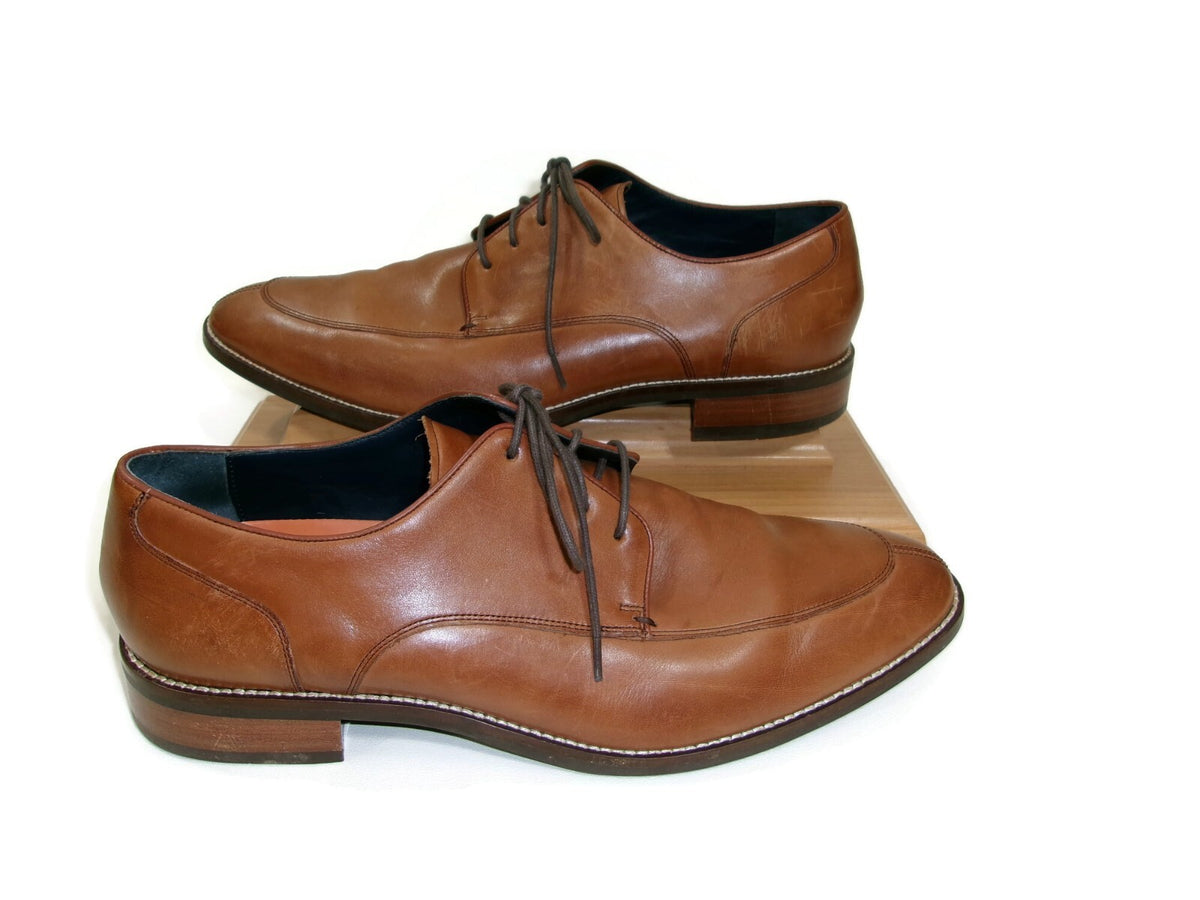Cole Haan Grand OS Mens Tan Leather Lace Up Oxfords Cap Toe Shoes Size 11.5 M