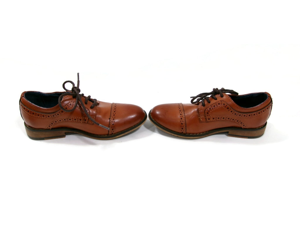 Bruno Marc New York Kids Boys Classic Tan Oxford Dress Shoes Size 11 M Lace Up