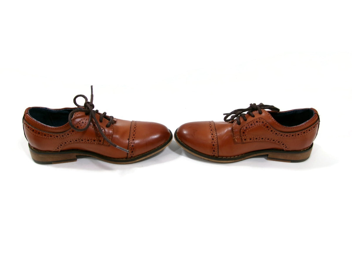 Bruno Marc New York Kids Boys Classic Tan Oxford Dress Shoes Size 11 M Lace Up