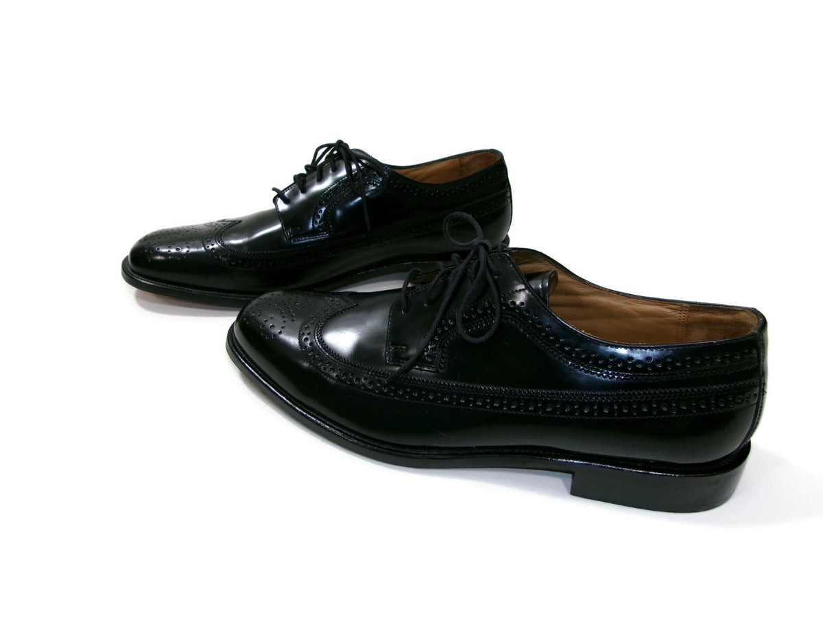 Bostonian Luxe Mens  Shoes Size 12 M Black Leather Oxfords Classic Wingtips