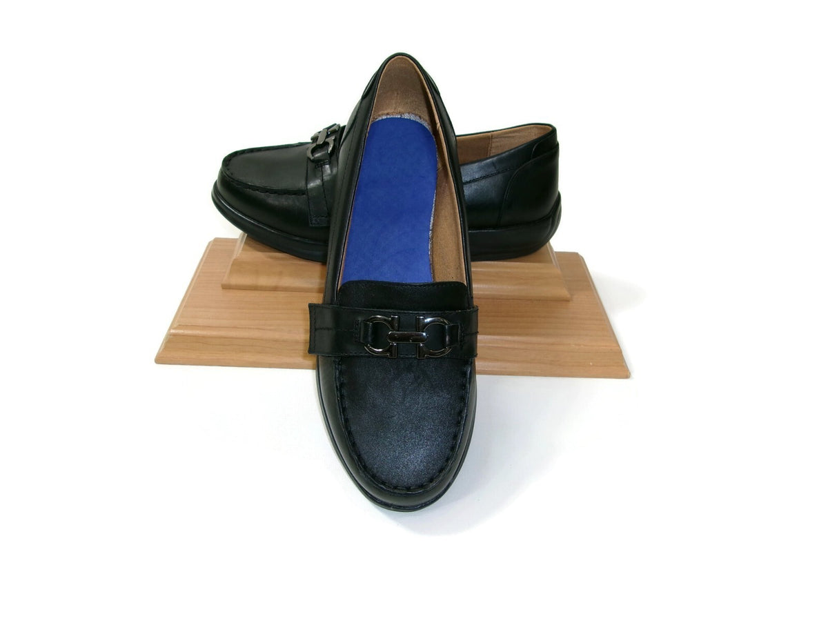 Dr. Comfort Womens Black Leather Mallory Diabetic Foot Comfort Shoes Size 9.5 W