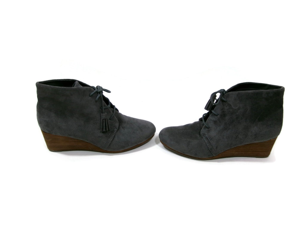 Dr Scholl's Be Energized Womens Gray Micro Suede Wedge  Booties Shoes Size 9 M
