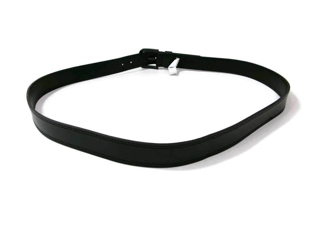 Dickies Mens Black Leather Belt Size 54 Muted Black Metal Buckle Nice 1