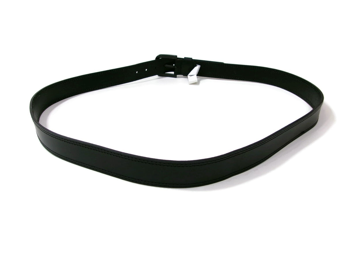 Dickies Mens Black Leather Belt Size 54 Muted Black Metal Buckle Nice 1