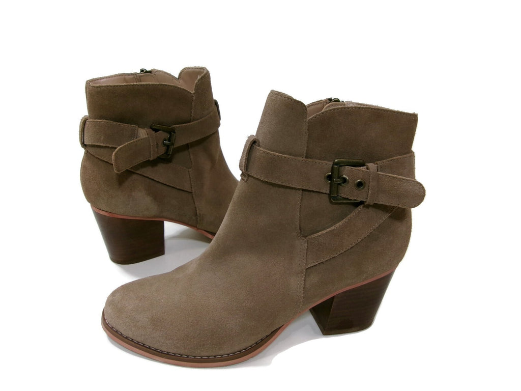 Sole/Society Womens Suede Boots Booties Shoes Size 7.5 Short Neutral Khaki Beige