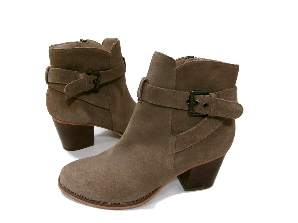 Sole/Society Womens Suede Boots Booties Shoes Size 7.5 Short Neutral Khaki Beige