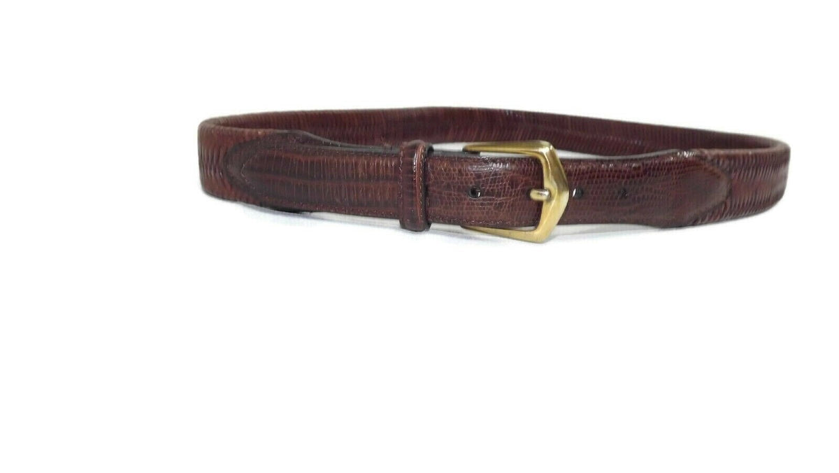 RED HEAD Quality Brown Tan Full Grain Leather Belt Size 38 Braided Croc Tips