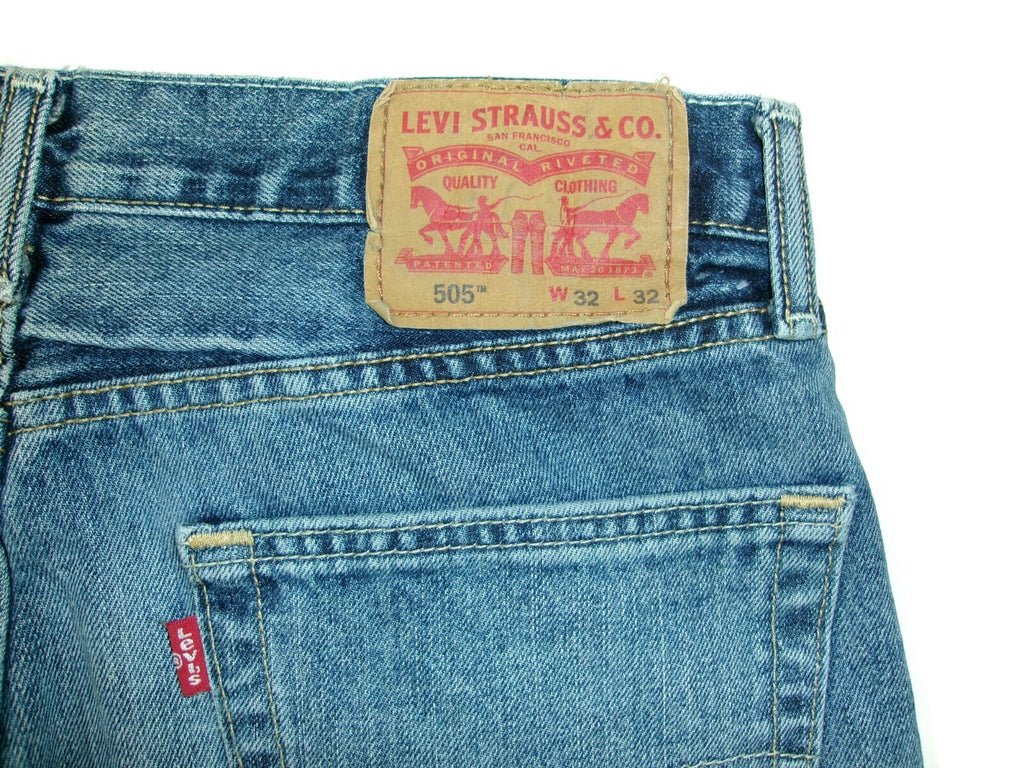Mens LEVI'S 505 Distressed Denim Jeans Pants Size 32 X 32