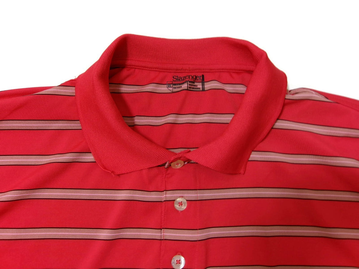 Slazenger Polo Shirt Mens XL Orange Red Pattern Golf Short Sleeve  Embossed