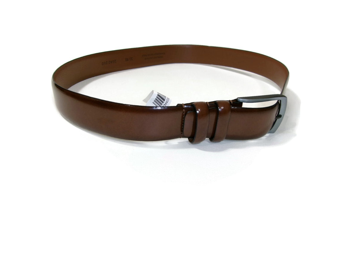 Jos A Bank Mens Brown Genuine Leather Dress Belt Handmade in ITALY Size 32