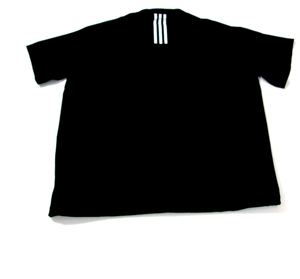 Adidas Mens Size L Large Activewear Sports Shirt Partial Front Zip  Black White