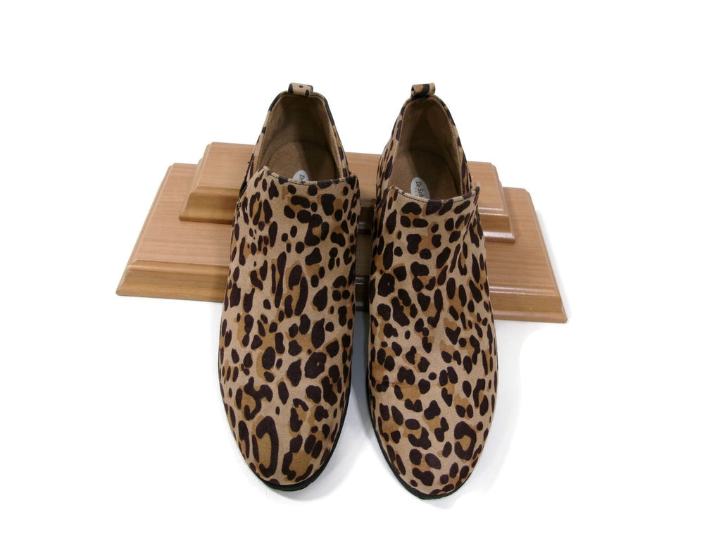 Dr. Scholl's Womens Comfort Leopard Animal Print Booties Shoes Size 7.5 M