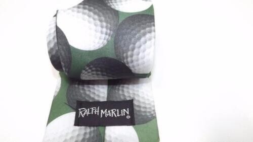 vintage RALPH MARLIN Golf Themed JUST BALLS GOLF Balls Mens Fun Tie Clean Nice 1