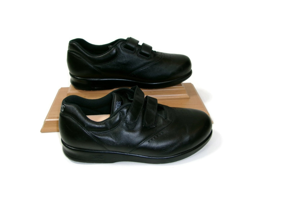 SAS  Me Too -EZ Strap Womens Walking Shoes Black Leather Size 9 WW