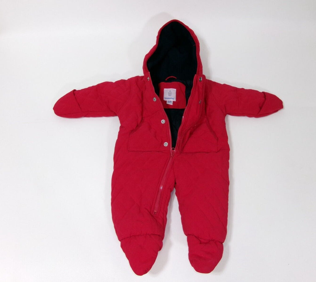 London Fog Infant Girls Boys Red Hooded Bunting One Piece Snow Suit Size 3-6 Mos