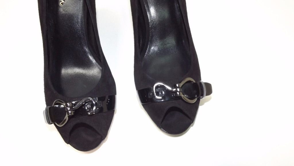Cole Haan Air Womens Shoes Size 7 B BLACK Suede Leather Heels Pumps