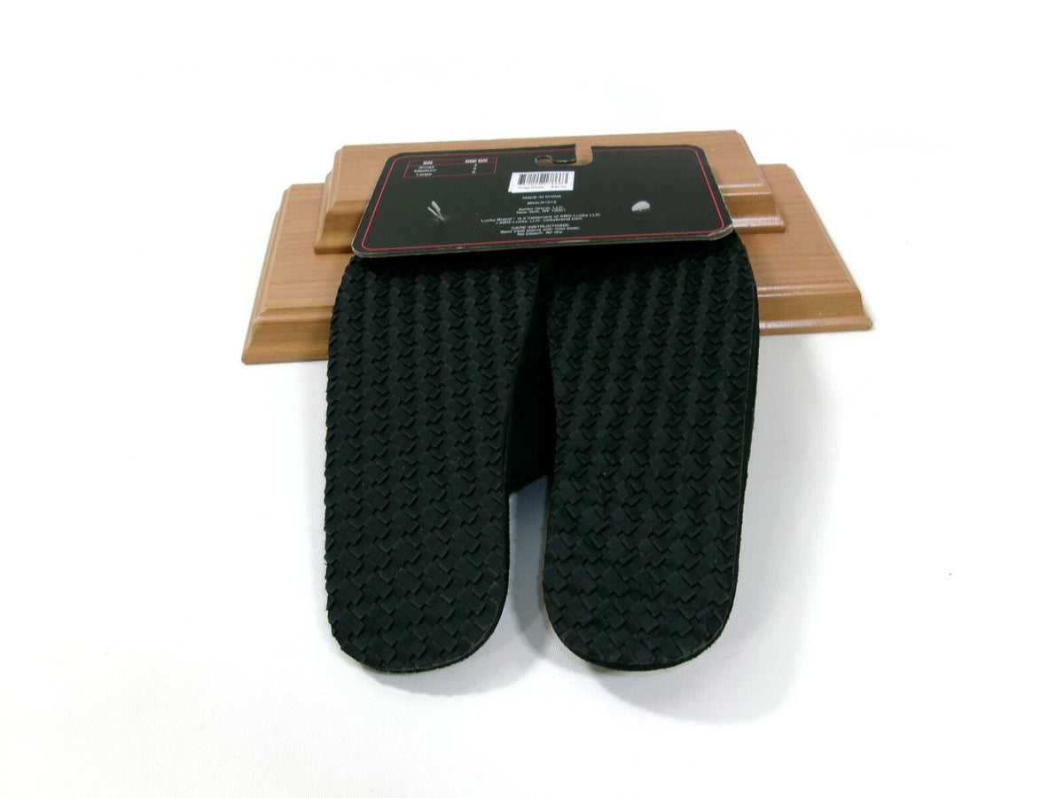 Lucky Brand Boys Mens Black Micro-Suede  Slippers Plush Comfort Lining Size 5 M