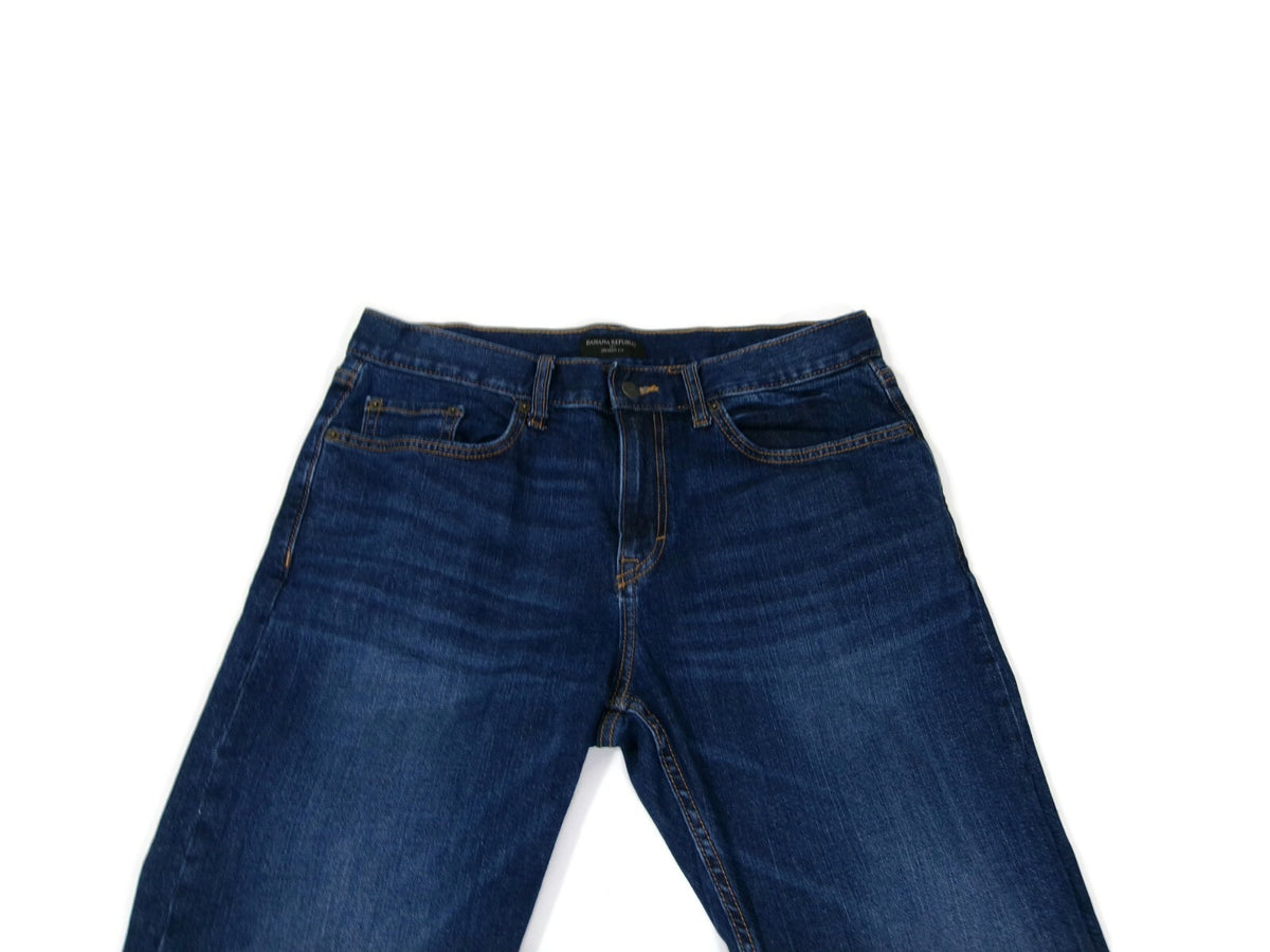 Banana Republic Mens  Straight Fit Jeans Pants Size 33 x 32 Distressed Denim