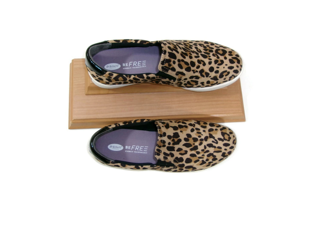 Womens Dr Scholls Be Free Cheetah Slip On Sneakers Shoes size 9.5 M Tan Brown