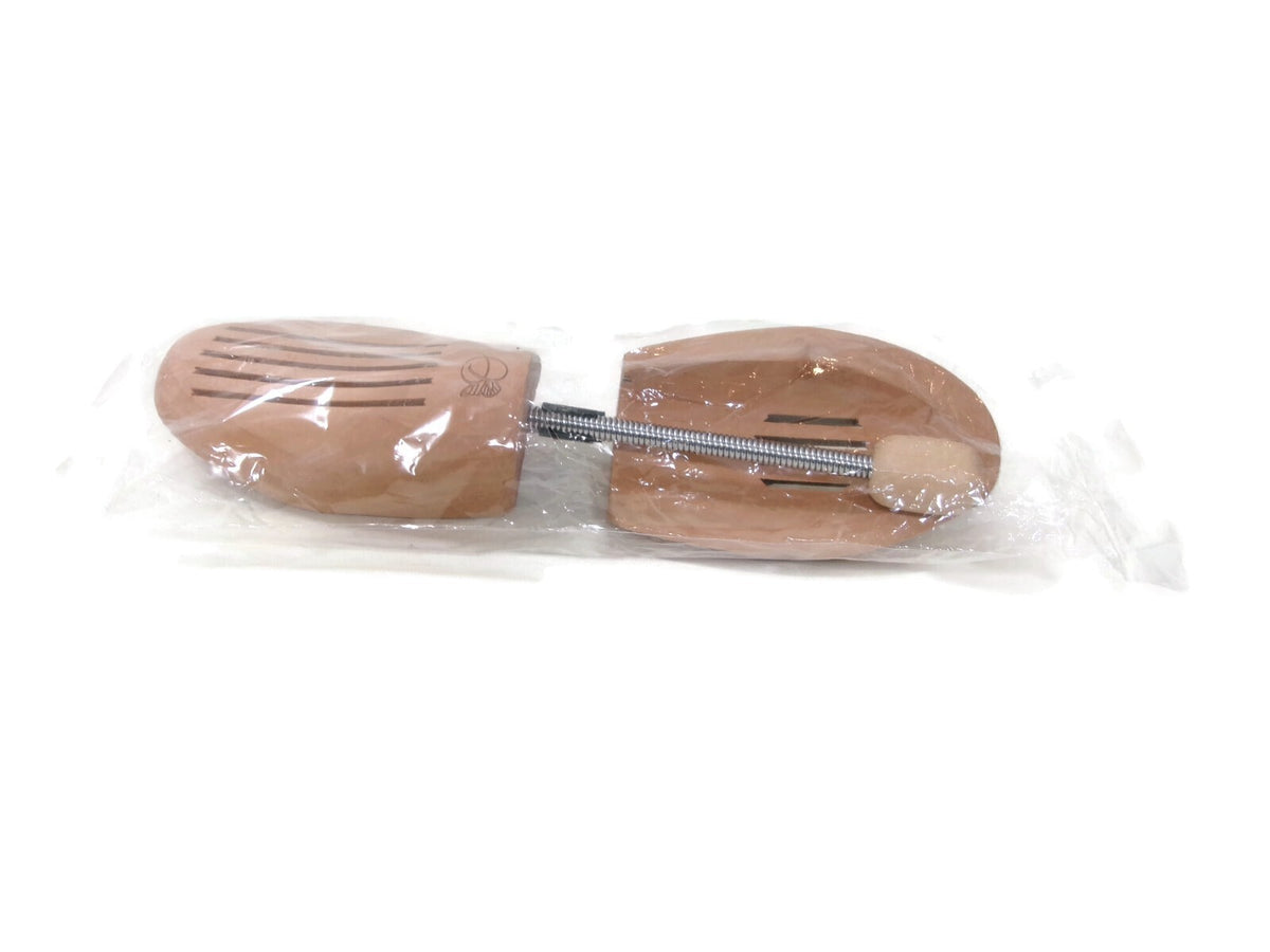 One Pair  Brand New WOODEN Shoe Stretchers Unisex Adjustable Spring Bend 12 1/4"