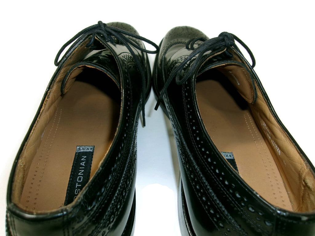 Bostonian Luxe Mens  Shoes Size 12 M Black Leather Oxfords Classic Wingtips