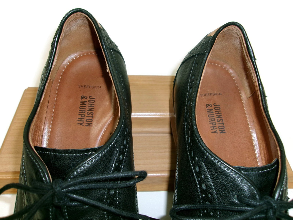 Johnston & Murphy Mens Flex Sheep Skin Leather Soles Black  Shoes Size 13 D