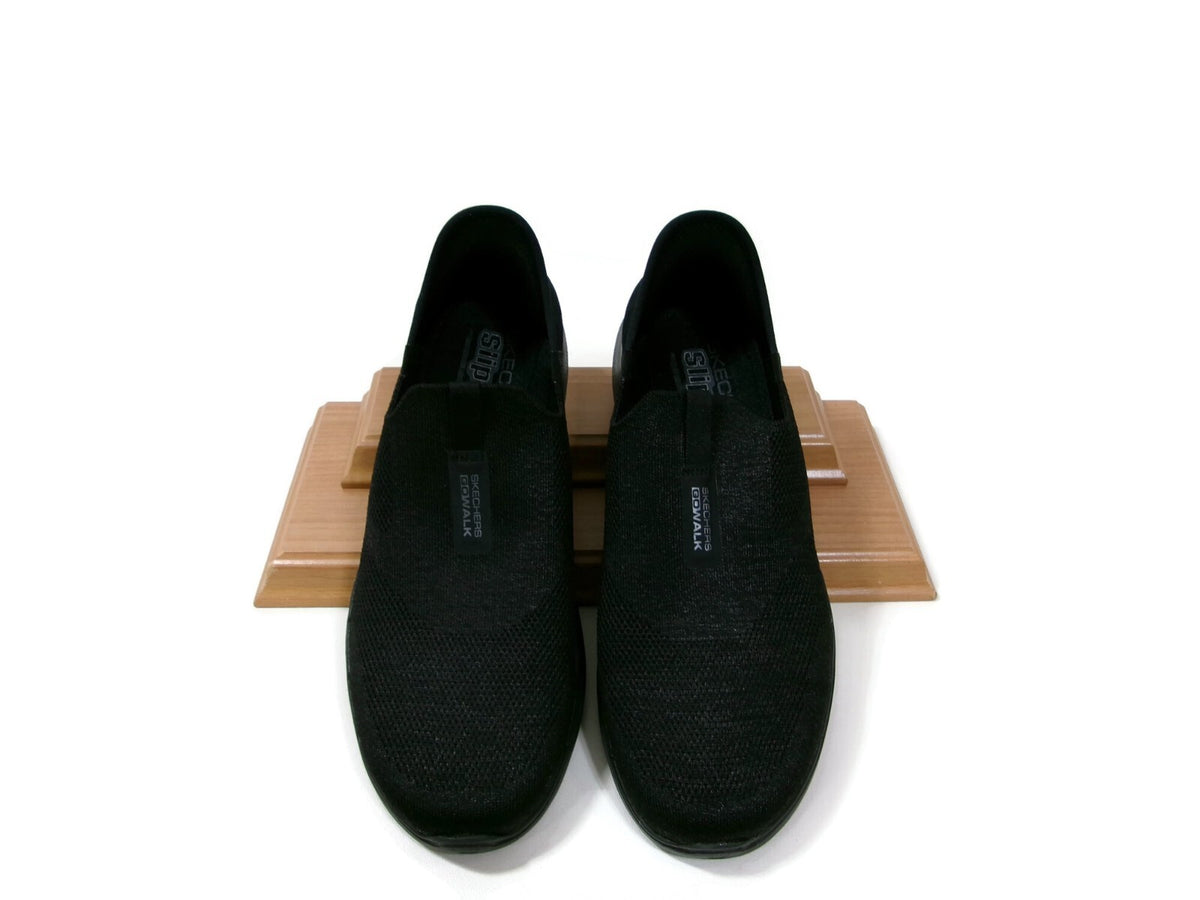 Skechers Mens Black Hands Free Slip Ins Ons Go Walk Shoes Black Meshs Size 11
