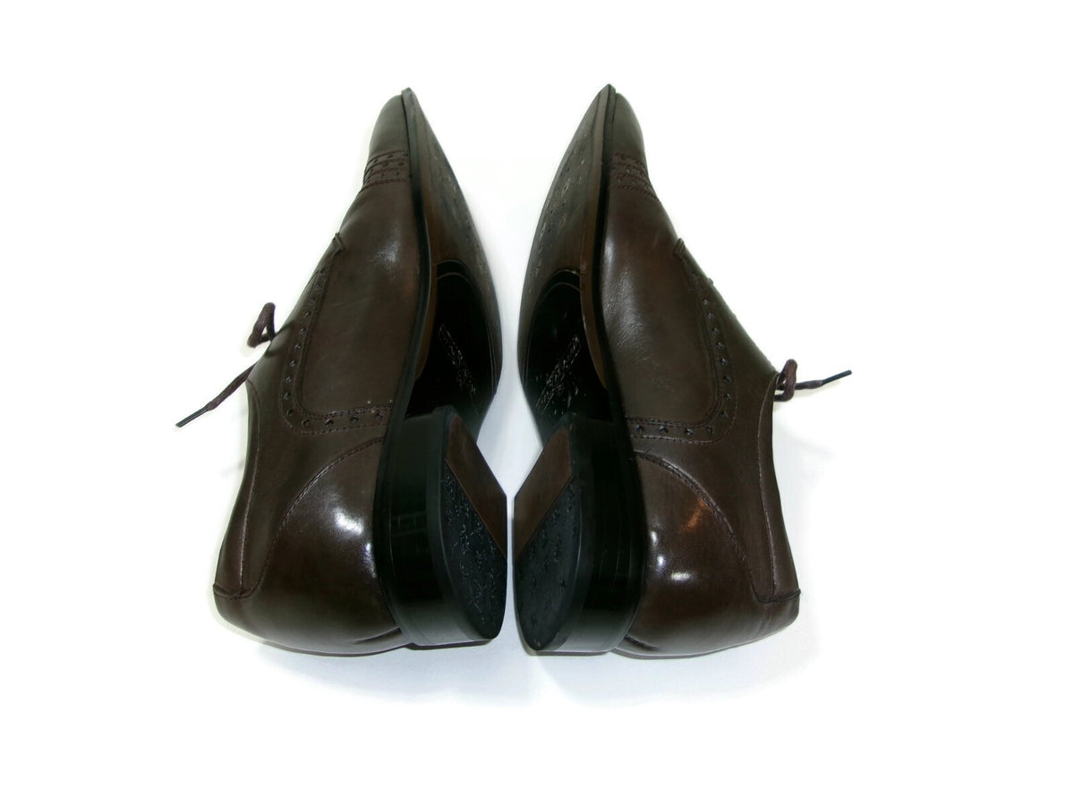 Mens STACY ADAMS Brown Leather  Lace Up Oxfords Dress Shoes Size 9 M