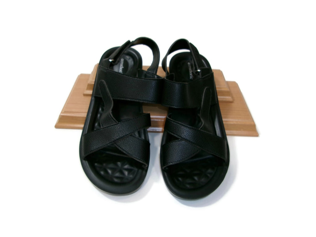Womens AEROTHOTIC Arch Support Comfy Black Sandals Shoes Size 40 EUR 9 / 10 US