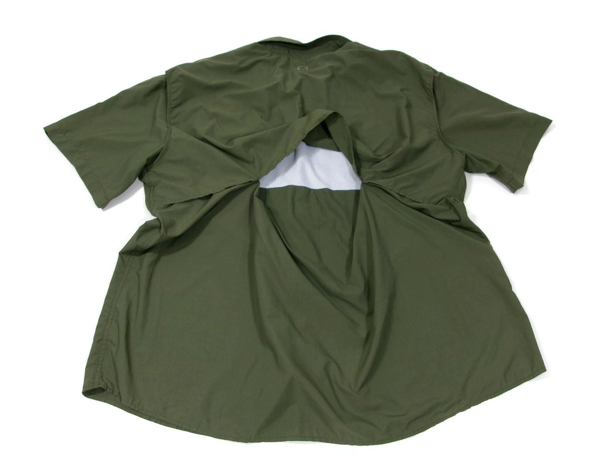 Magellan Outdoors Mens Fish Gear Olive Green Shirt  Relax Moisture Wick Size 3XL