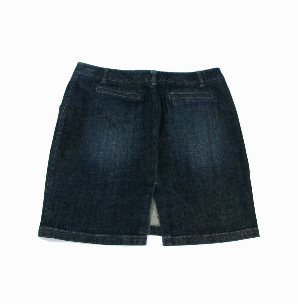 Womens ANN TAYLOR PETITES Distressed Denim Jean Skirt Size 12P 12 Petite
