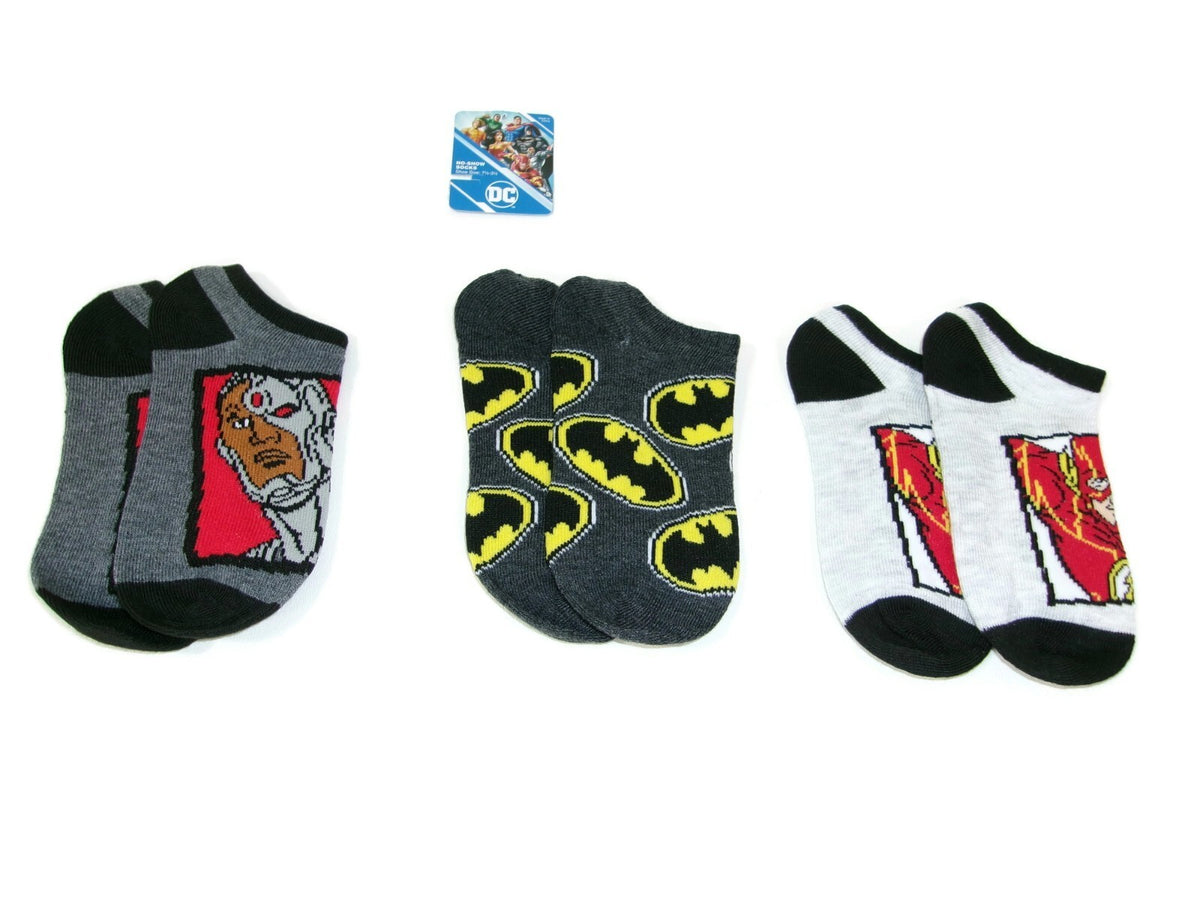 Little Boys Girls 3 Three Pair  Justice League No-Show Socks Comics