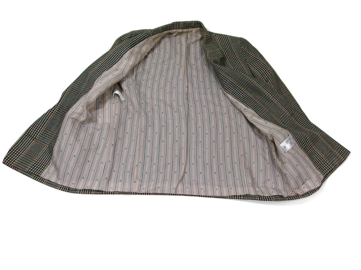 St Michael Houndstooth Plaid Womens Vintage Jacket Blazer Size 14 MD In Germany