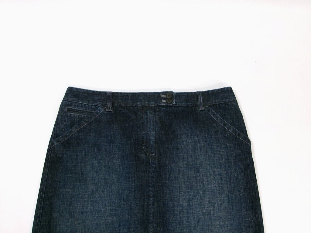 Womens ANN TAYLOR PETITES Distressed Denim Jean Skirt Size 12P 12 Petite