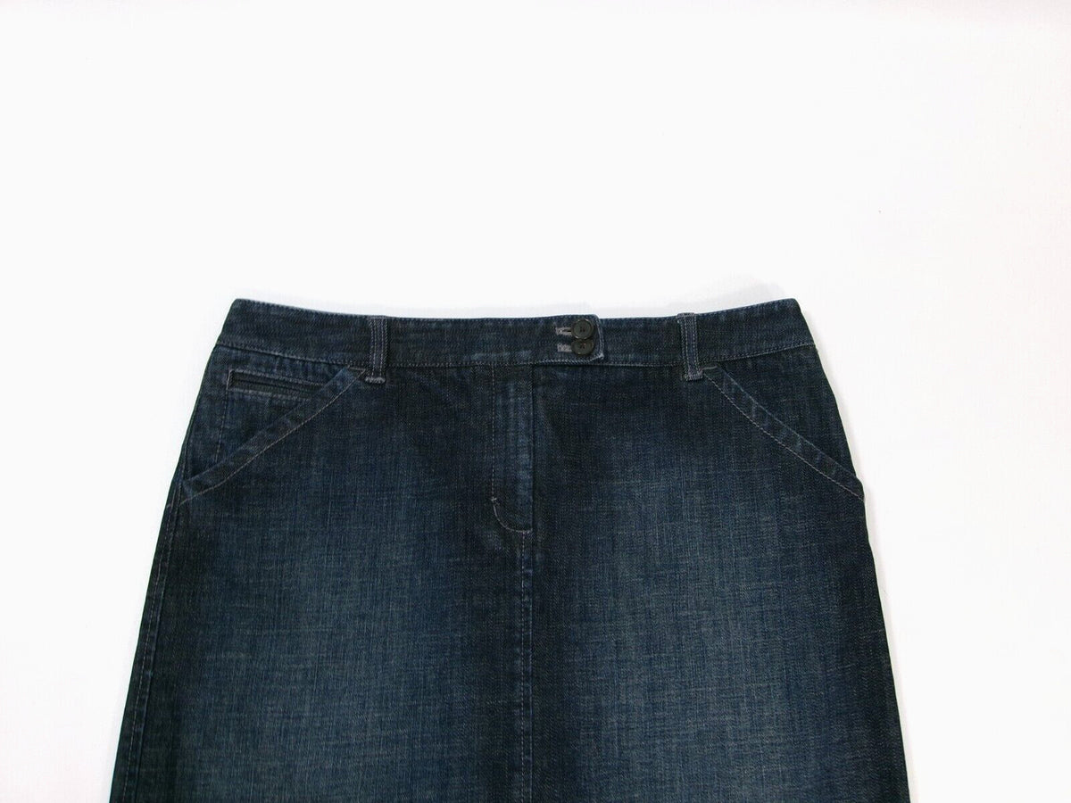 Womens ANN TAYLOR PETITES Distressed Denim Jean Skirt Size 12P 12 Petite