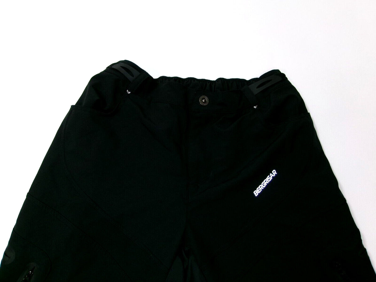 Bergrisar Mens Black Polyester/Spandex  Cycling Mountain Shorts  Size XXL