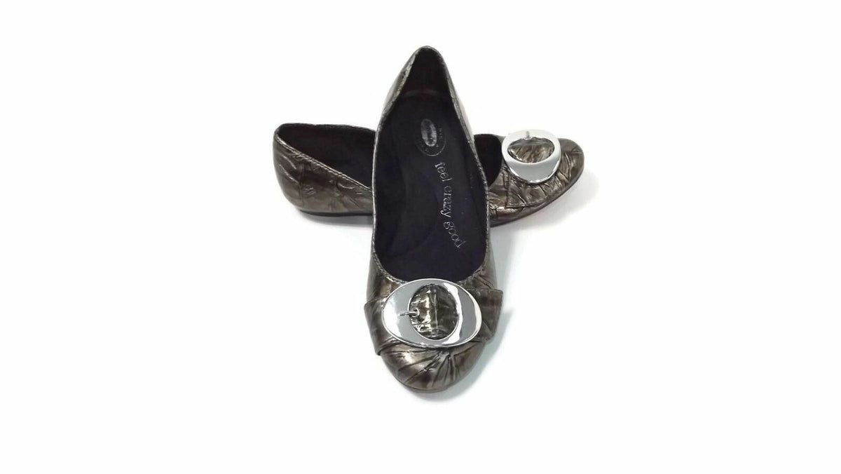 Dr Scholls Womens Flats Shoes Size 7 M Feel Crazy Good Collection Pewter Brown