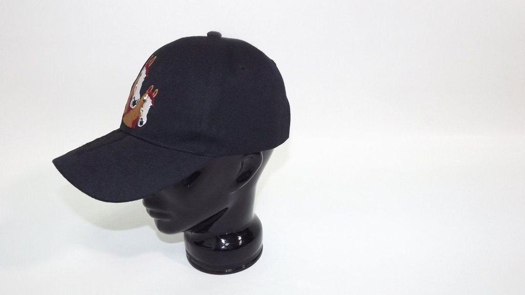 beautiful Embroidered  Horse Design Mens Womens BLACK Baseball Cap Hat One Size
