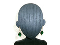 Beautiful Green Rhinestone Star and Emerald Green Drop Holiday Earrings NEW