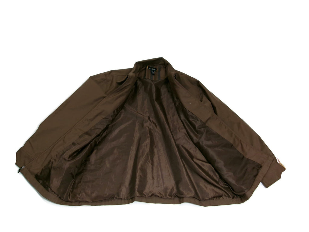 Stacy Adams Mens Brown Casual Jacket Lined Zipped Front Inside Pocket Size 2XL