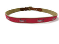 Leather Man LTD Red Marlin Fish Fishermens Belt Canva & Leather Size 36